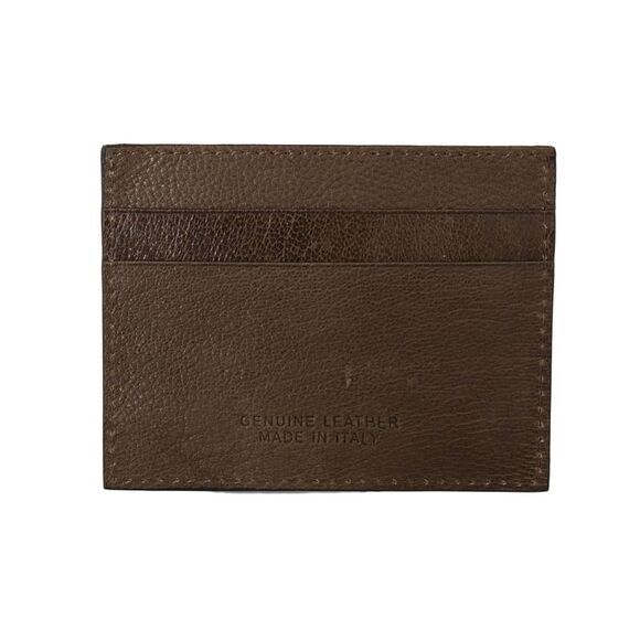 Billionaire Italian Couture Leather Card Holder Wallet Men Brown Wallets - Picture 4 of 6